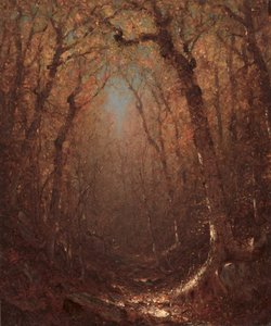 Podzim, lesní cesta od Sanford Robinson Gifford