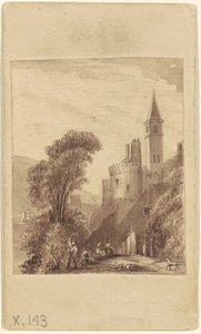 Hrad a postavy od Sanford Robinson Gifford