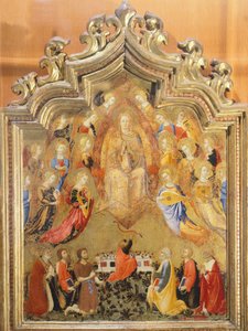 Nanebevzetí Panny Marie od Sano Di Pietro (1406-1481), Detail horní části