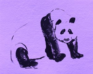 Panda černým inkoustem od Santhosh ch