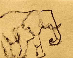 Minimalistická kresba slona od Santhosh ch