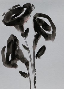 Minimalistické inkoustové květiny od Santhosh ch