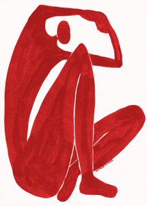 Minimalistické červené objetí od Santhosh ch