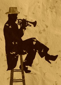 Silueta procítěného trumpetisty od Santhosh ch