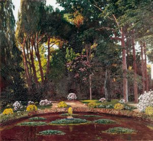 Secese "" Zahrada "" (Arbucies). Obraz Santiago Rusinol y (i) Prats (1861-1931) El Vendrell z konce 19. století. Dům-muzeum Pau Casals.