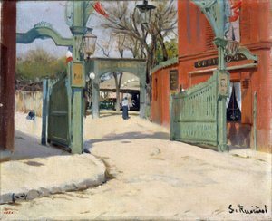 Vchod do parku Moulin de la Galette - Malba Santiaga Rusinola (1861-1931) - 1891 - Olej na plátně - 33,5x41 - Museu Nacional d