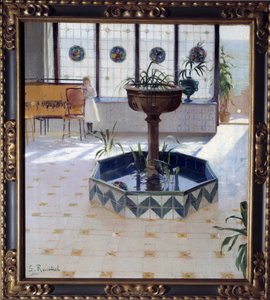 Fontána pod verendou Obraz Santiago Rusinol y (i) Prats (1861-1931) 1894 Soukromá sbírka od Santiago Rusinol i Prats