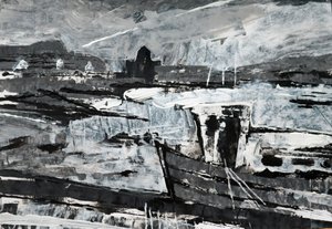 Kotvení (černobílá malba) od Sara Hayward