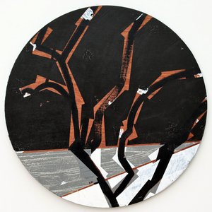 Twixt Heaven & Earth XVI-B (akryl na kruhové desce) od Sara Hayward