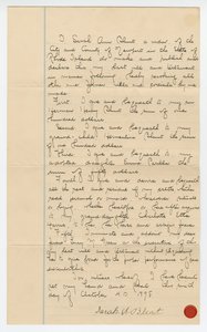 Poslední vůle Sarah Ann Blunt Crozley, říjen 1898. od Sarah Ann Blunt Crozley