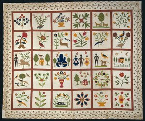 Přehoz na postel známý jako Album Quilt od Sarah Ann Wilson