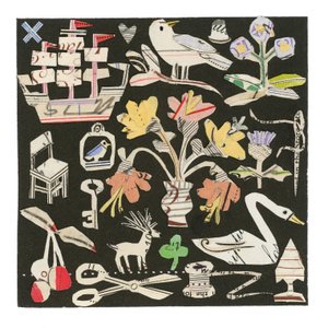 The Swan And The Thistle, 2021 (koláž na tištěném čtverci) od Sarah Battle