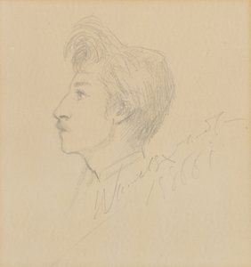 Portrét W. Grahama Robertsona, nedatováno (grafit na papíře) od Sarah Bernhardt