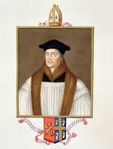 Portrét Stephena Gardinera (asi 1483-1555) biskupa z Winchesteru z „Paměti dvora královny Alžběty“, vydané v roce 1825 (wc a kvaš na papíře)
