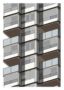Lambeth Towers_Sepia, 2015 (grafický tisk s girlandami)