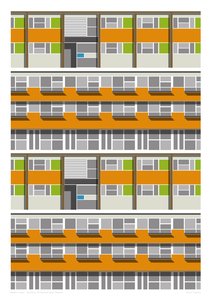 Parleys Estate, 2016 (grafický tisk s girlandami) od Sarah Evans