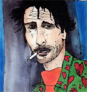 Muž s cigaretou, 2020 (inkoust na papíře) od Sarah Thompson Engels