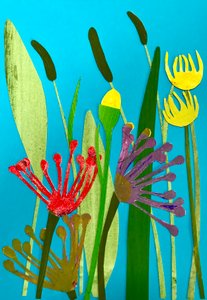 květiny a trávy, 2019 (koláž) od Sarah Thompson-Engels