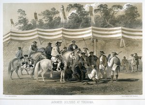 Japonští vojáci v Yukuhamě, Japonsko, c1845 od Sarony and Co