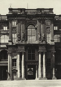 Berlín: Hrad, z vnitřního nádvoří; Královský palác, část Vnitřního nádvoří (černobílá fotografie)
