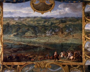 Akce prince Ludvíka II. z Bourbon Conde (Bourbon-Conde) známého jako Grand Conde (1621-1686): Bitva u Fribourgu (1644) během třicetileté války - Obraz od Spasitele Příběh (Leconte, Hrabě, Lecomte ) (1659-1694)