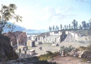 Velcí turisté na ruinách Pozzuoli nedaleko Neapole