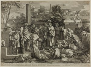 Pochovat mrtvé, z díla Milosrdenství od Sébastien Bourdon