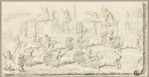 Závod římských vozů (podle antického reliéfu) od Sébastien Le Clerc the Younger