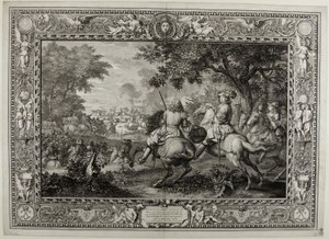 Porážka španělské armády u kanálu v Bruggách vojsky krále Ludvíka XIV. 1667 od Sébastien Le Clerc the elder