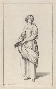 Stojící mladá rolnice od Sébastien Le Clerc the elder