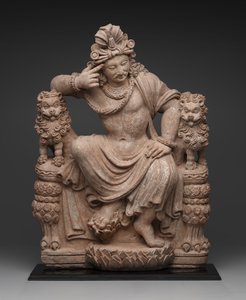 Myslící bódhisattva, 4. až 6. století našeho letopočtu (terakota) od School Afghan