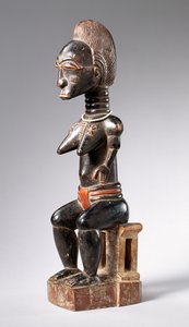 Baule Sedící ženská postava (dřevo) (viz také 186366 od School African