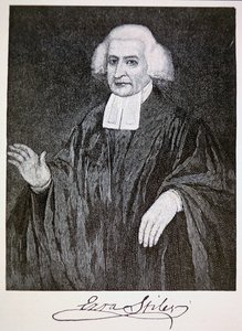 Ezra Stiles, podle obrazu Johna Trumbulla (litho) od School American