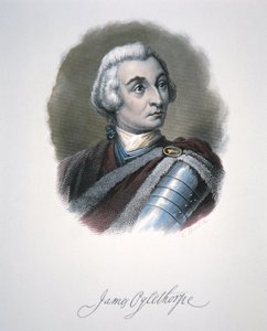 James Edward Oglethorpe (barevné lito) od School American