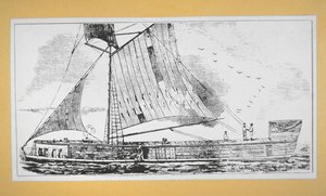 Mississippi Keel boat (rytina) od School American