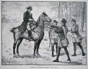 Zajetí majora Johna Andreho (litho) od School American