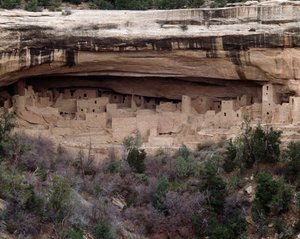 Pohled na místo paláce Cliff (1993, fotografie) od School Anasazi