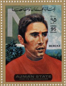 Razítko SAE představující cyklistu Eddyho Merckxe (narozen 1945)