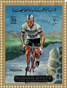 Známka SAE představující cyklistu Rogera Pingeona (Ne 1940)