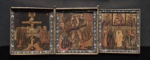 Ikona přenosného triptychu: Vzkříšení a Anastasis
