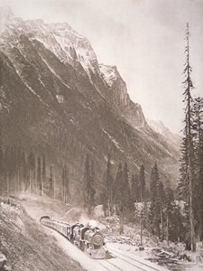 Kanadský tichomořský železniční vlak, kolem roku 1925 (černobílá fotografie)