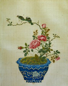 Art China: malba na hedvábné květiny a ptáci. Anonymní od School Chinese