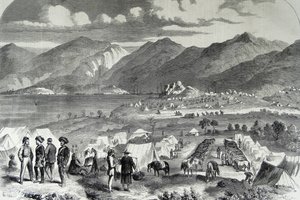 Tábor sikhské kavalerie v Cowloongu od School Chinese