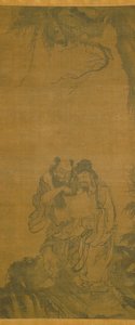 Daoist Immortals (inkoust na hedvábí) od School Chinese