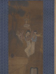Pět žen v průvodu (inkoust a barva na hedvábí) od School Chinese
