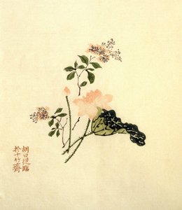 Lotosový květ - inkoust na papíře, ChineLotosový květ - inkoust na papíře, Čína od School Chinese