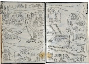 Mapa expedic Zheng He (Zheng-He nebo Cheng Ho) (1371-1433) nebo Hajji Mahmud (arabské jméno) z roku 1431. od School Chinese
