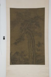 Staré stromy pod měsícem (inkoust na hedvábí) od School Chinese