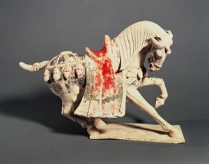 Vzpínající se kůň, náhrobní figurka, 7.-začátek 8. století, dynastie T