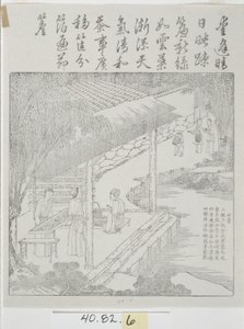 Sada dřevorytů, hedvábná kultura od School Chinese